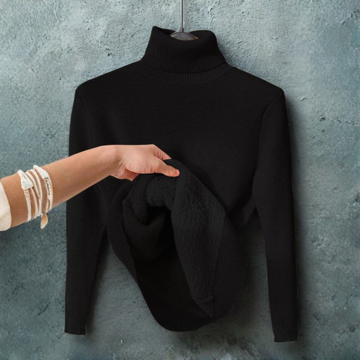 CLEO - Cozy Plain Turtle Neck Long Sleeve Sweater