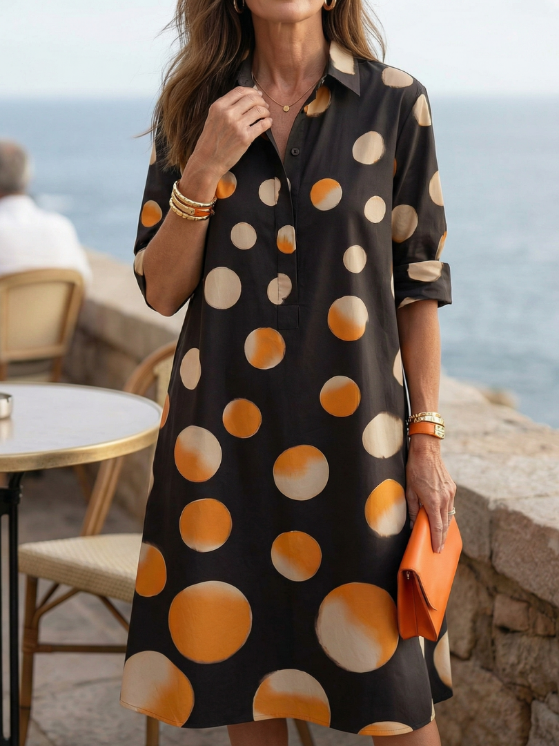 Sienna™ | Sunset Polka Midi Dress