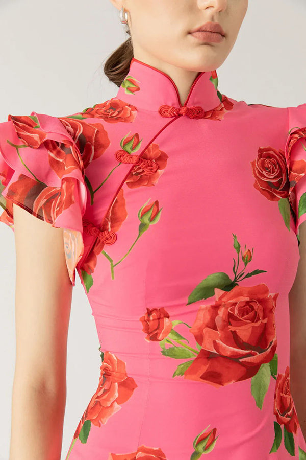 Ruby™ Rose Floral Print Tiered Flare Sleeve
