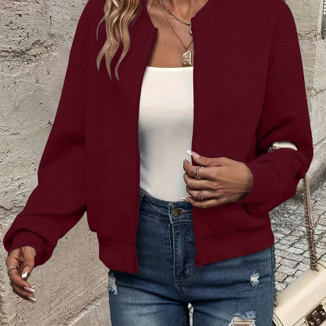 Linda™ | Textured Zip-Up Knit Jacket