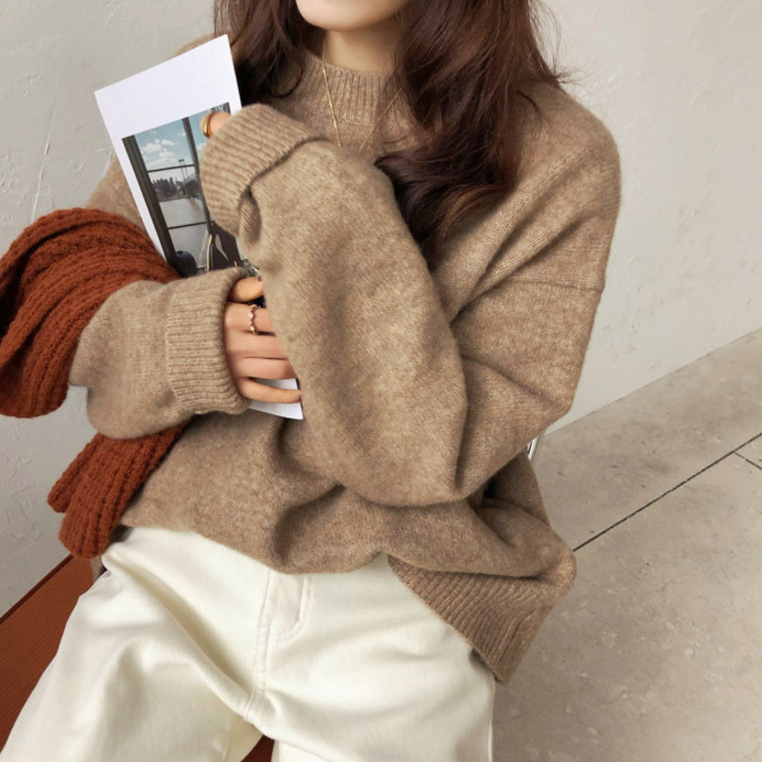 DERDI - Casual Long Sleeve Round Neck Sweater