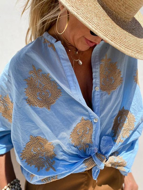 Jane™ | Embroidered Blouse With Relaxed Fit