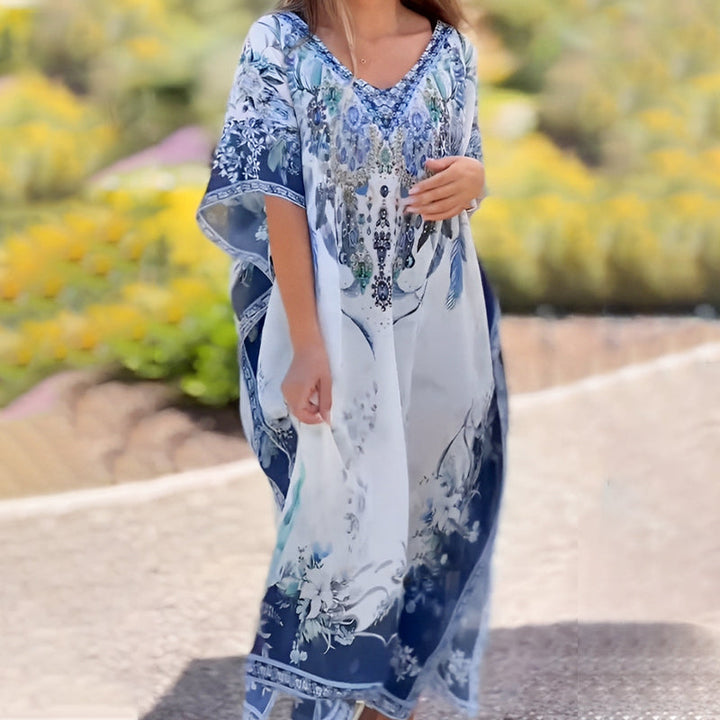Women's Loose V-Neck Asymmetrical Dress