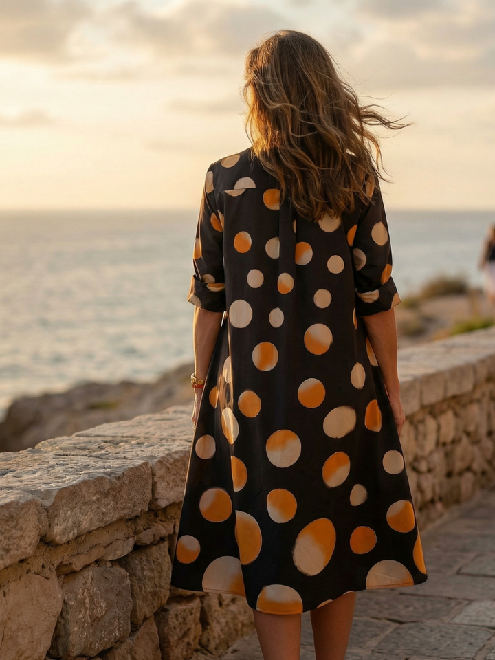 Sienna™ | Sunset Polka Midi Dress