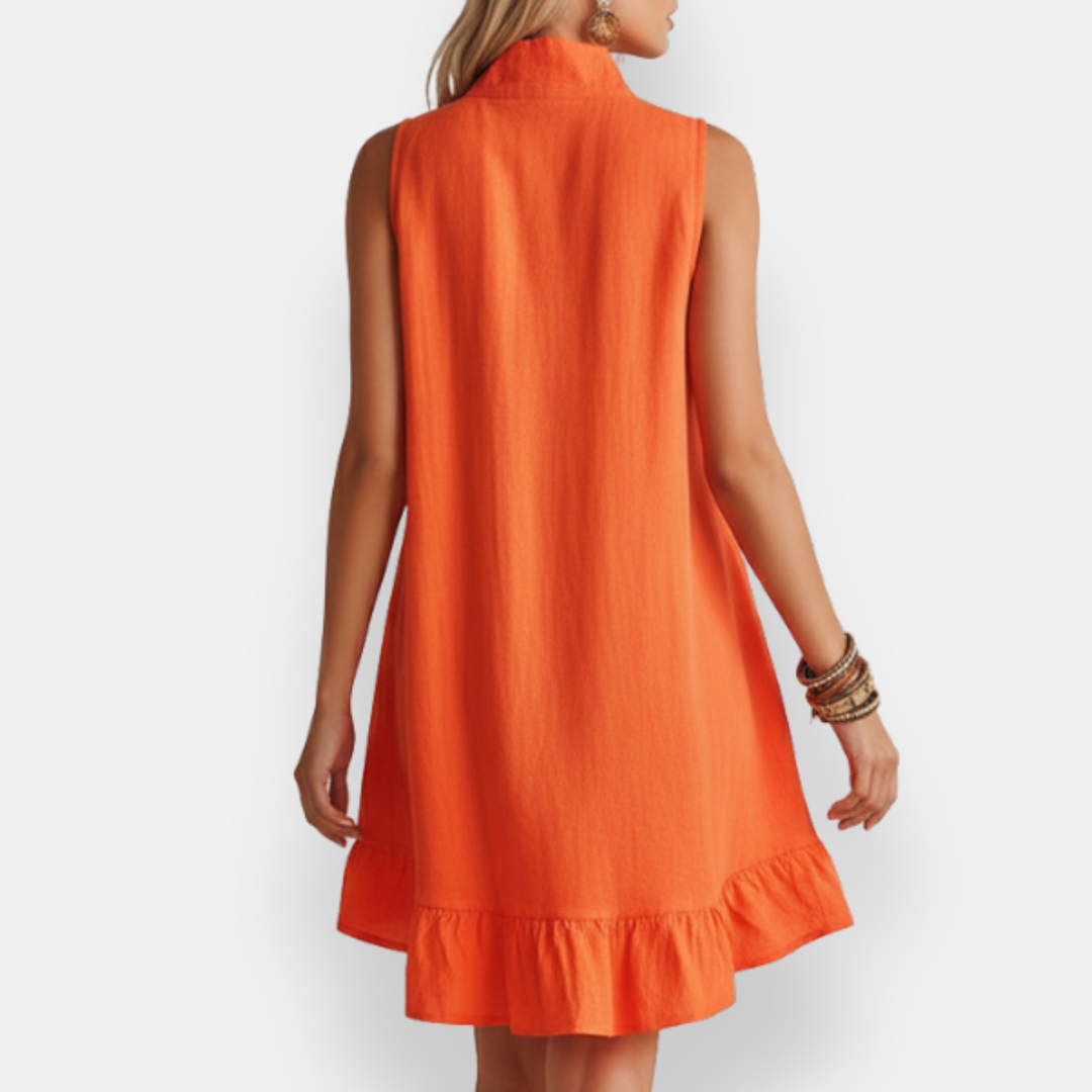 Hilary™ | Short Sleeveless Ruffled Dress