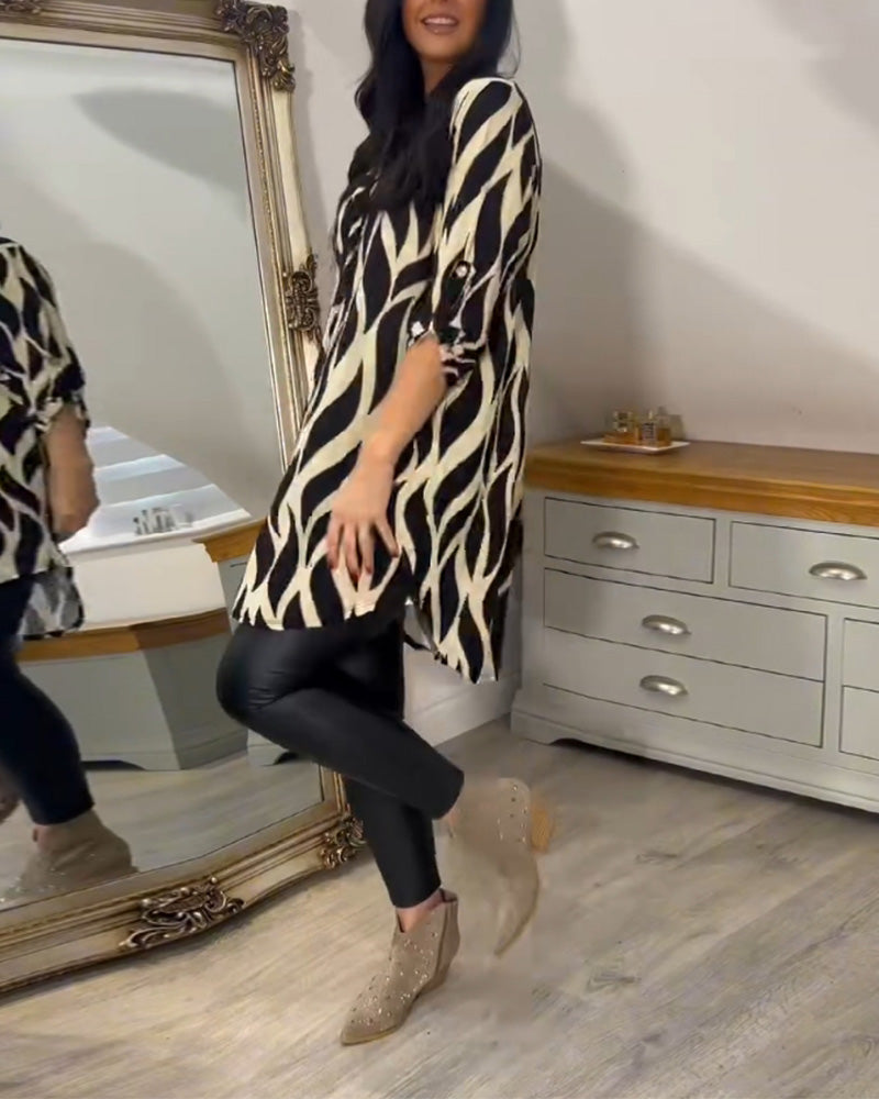 ALEXANDRA - Printed Loose-Fit Top