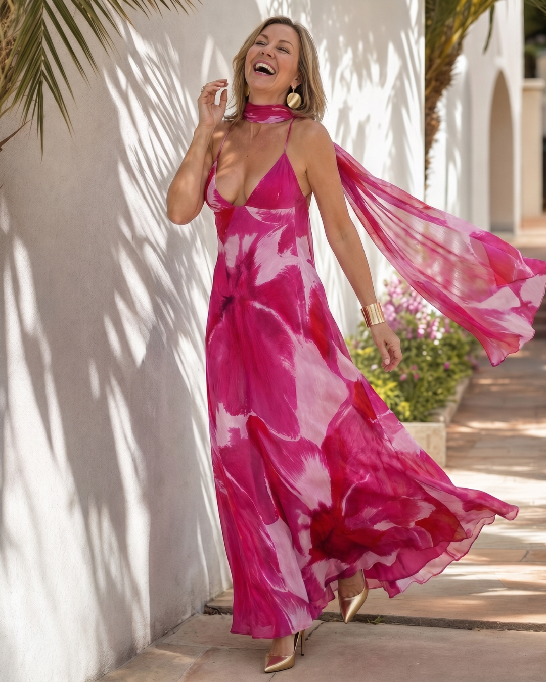 Sienna™ | Elegant Watercolour Maxi Dress