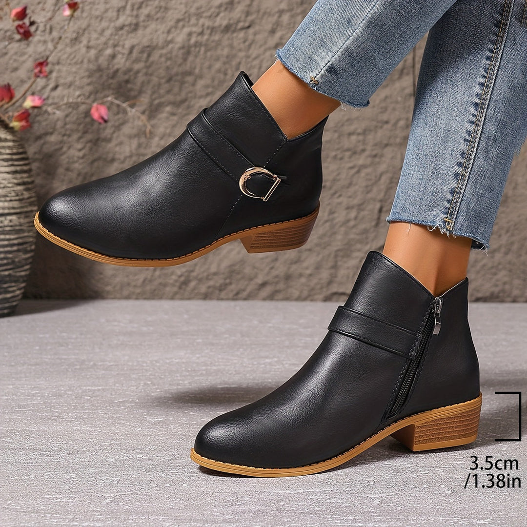 Amélina | Cozy Buckled Ankle Boots Designed for Sensitive Feet