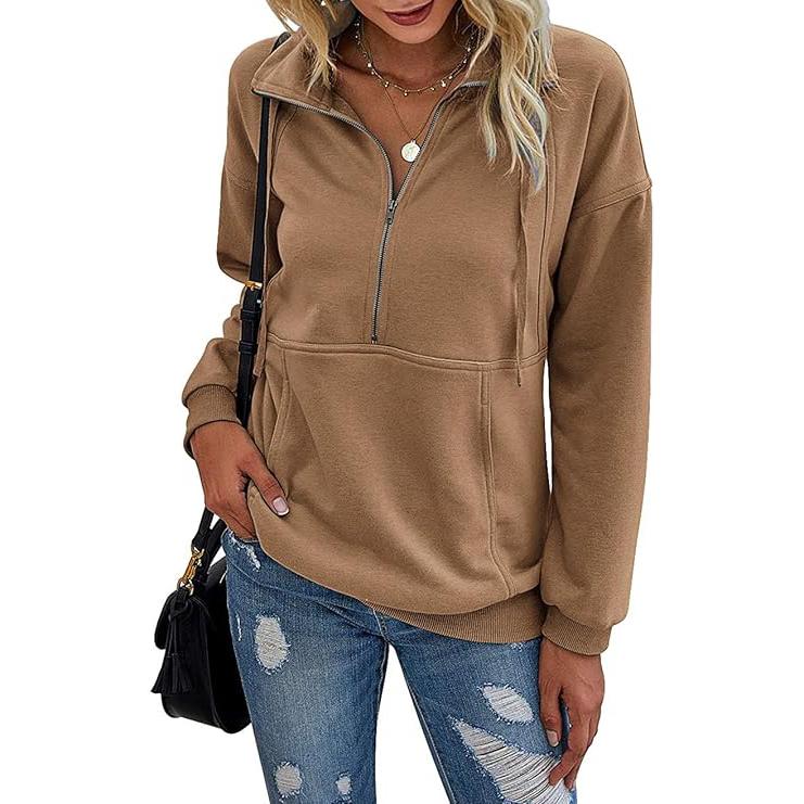 ANNIE - Lapel Zip-Up Sweatshirt for Women Casual Pullover