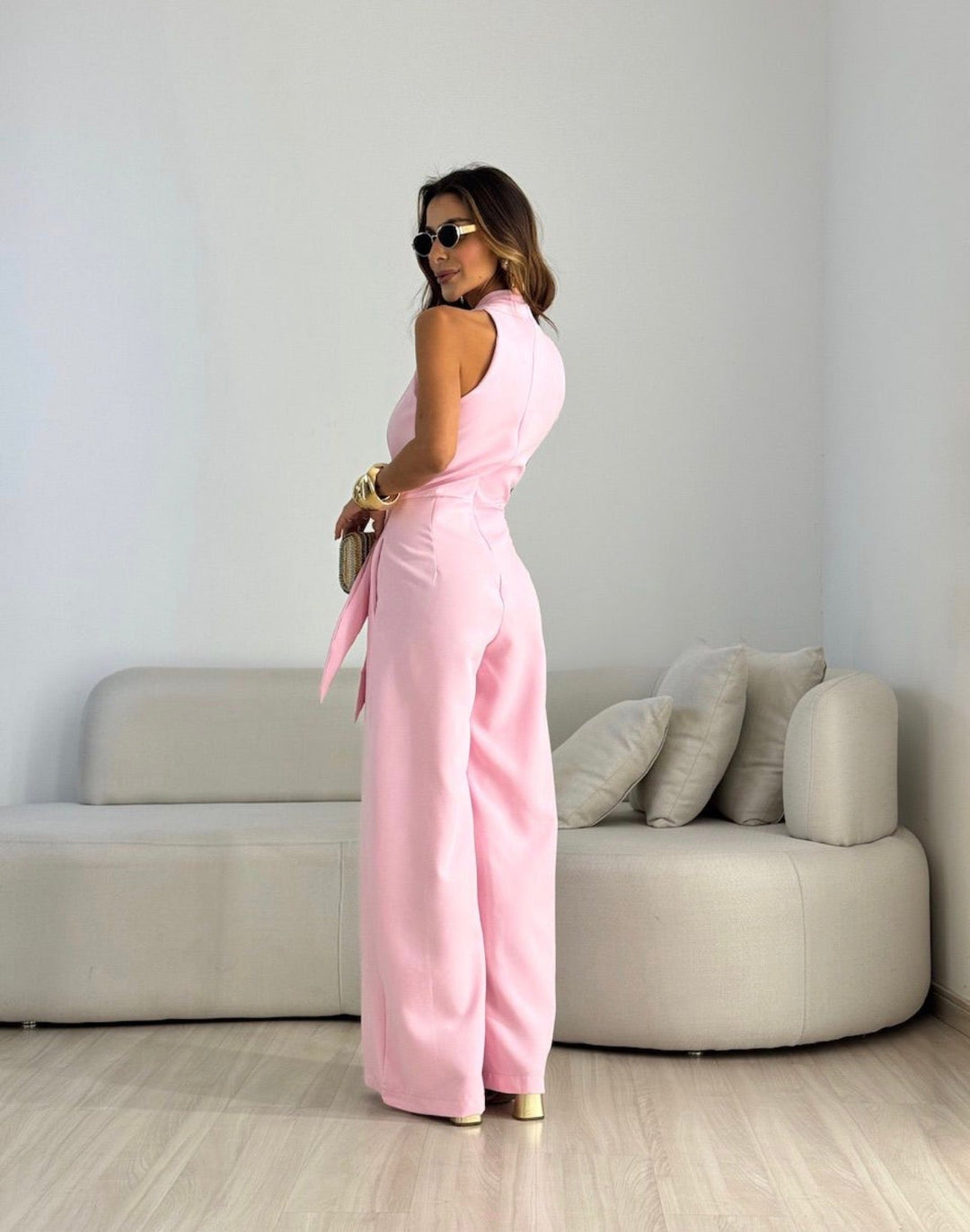 Mika™ | Luxe Draped Wide-Leg Jumpsuit