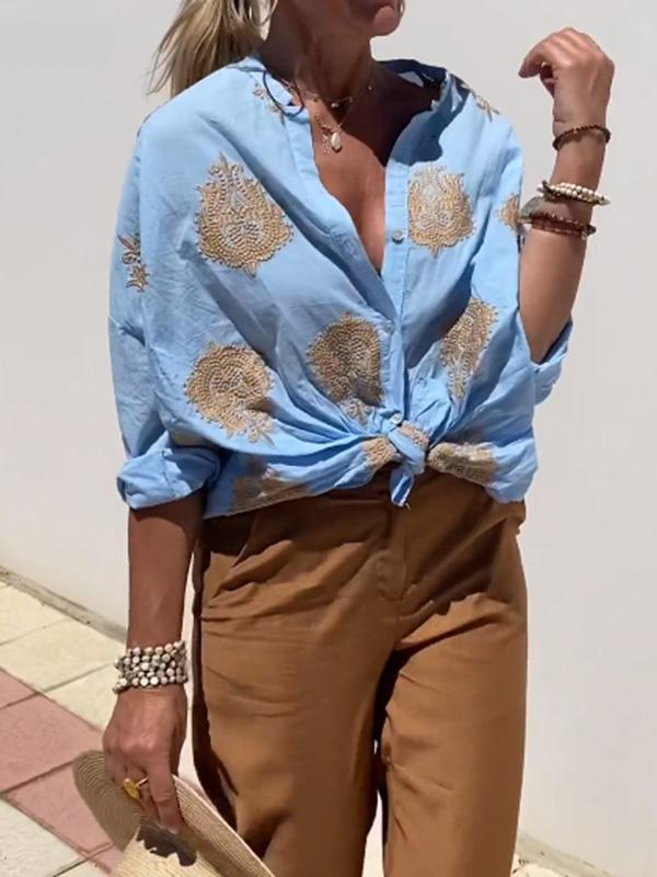 Jane™ | Embroidered Blouse With Relaxed Fit