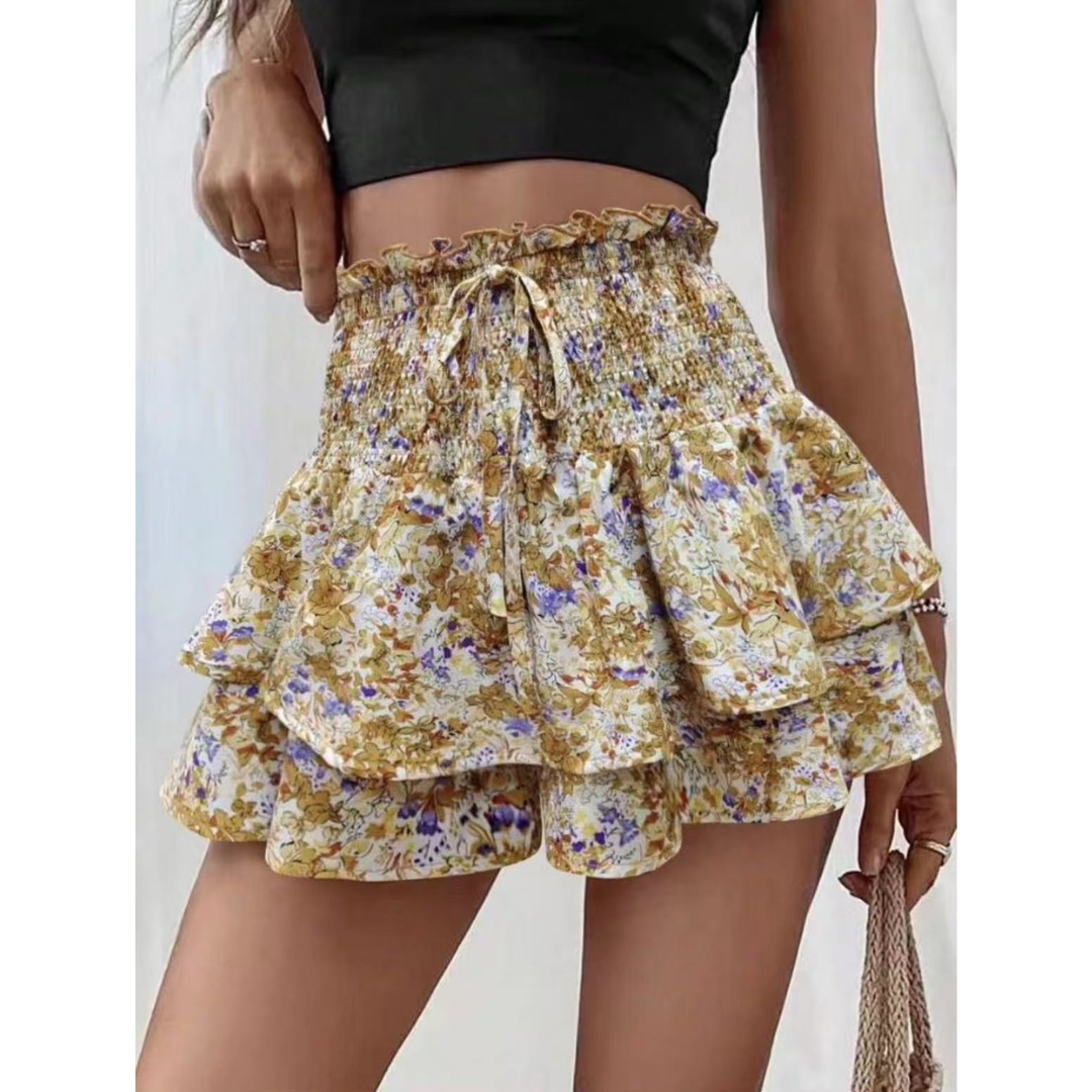LUNINGNING – Lightweight Shirred Layered Summer Skort