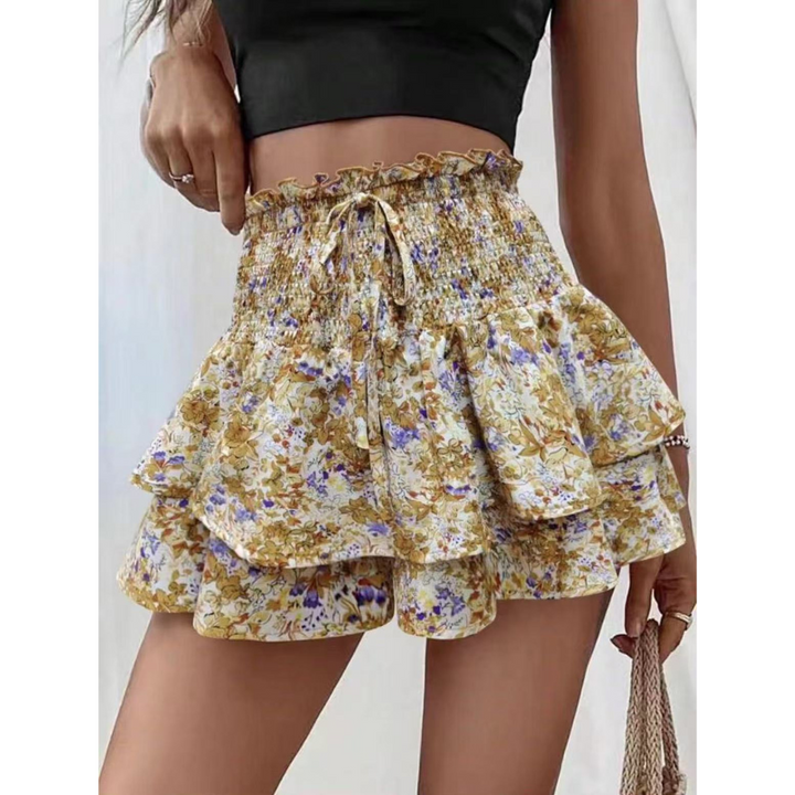 LUNINGNING – Lightweight Shirred Layered Summer Skort
