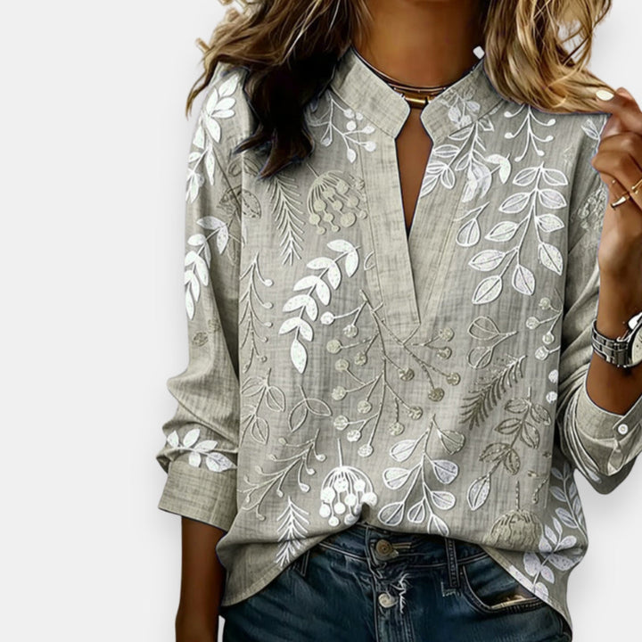 Diana™ | Printed Blouse with V-Neck