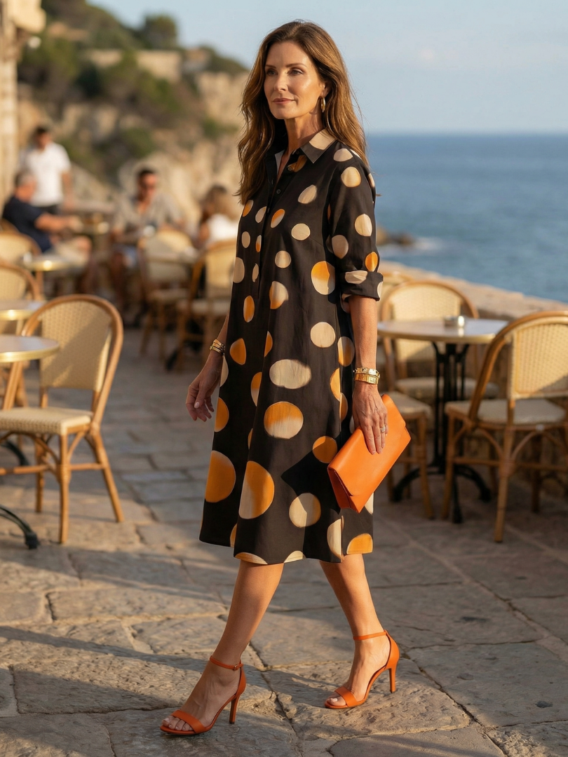 Sienna™ | Sunset Polka Midi Dress