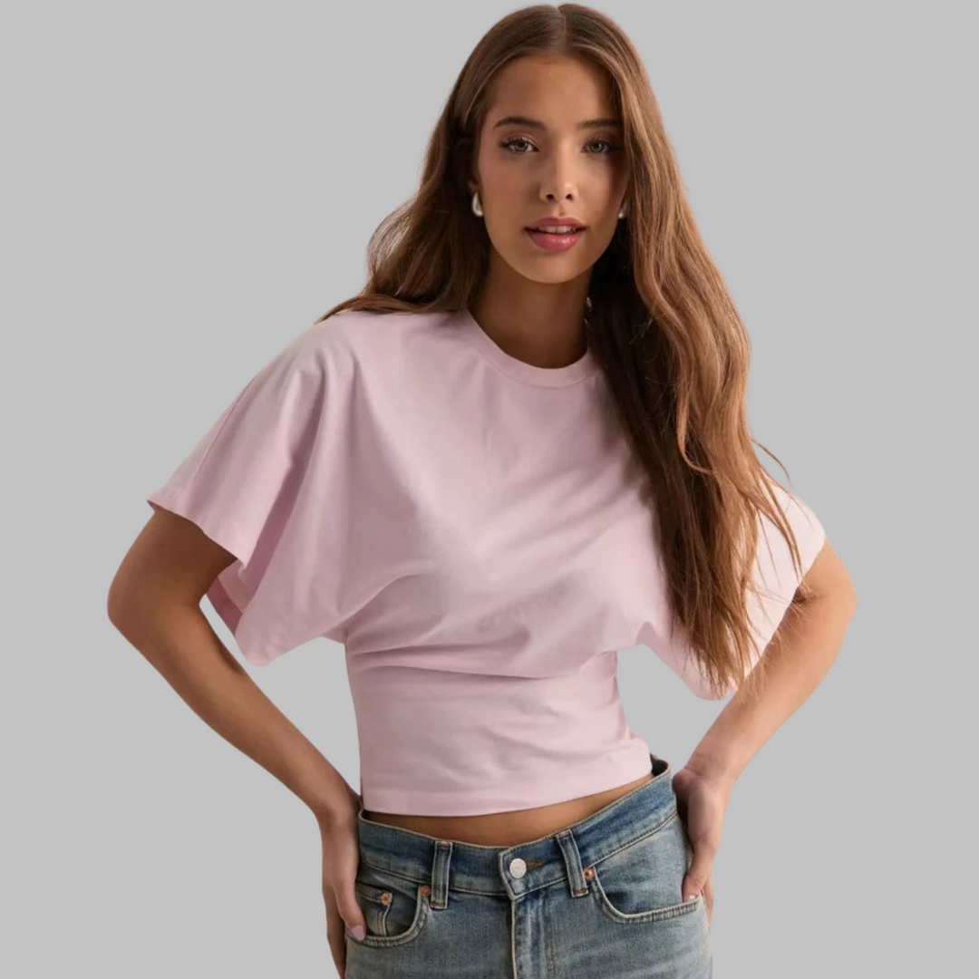 RAZI - Casual Fitted Half Sleeve Round Neck Top