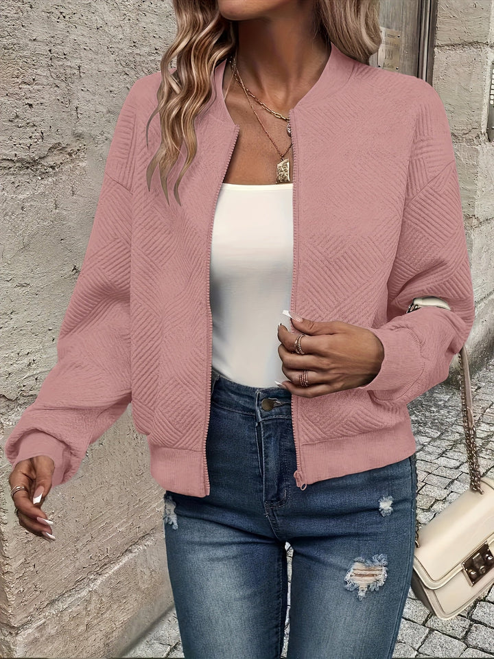 Linda™ | Textured Zip-Up Knit Jacket
