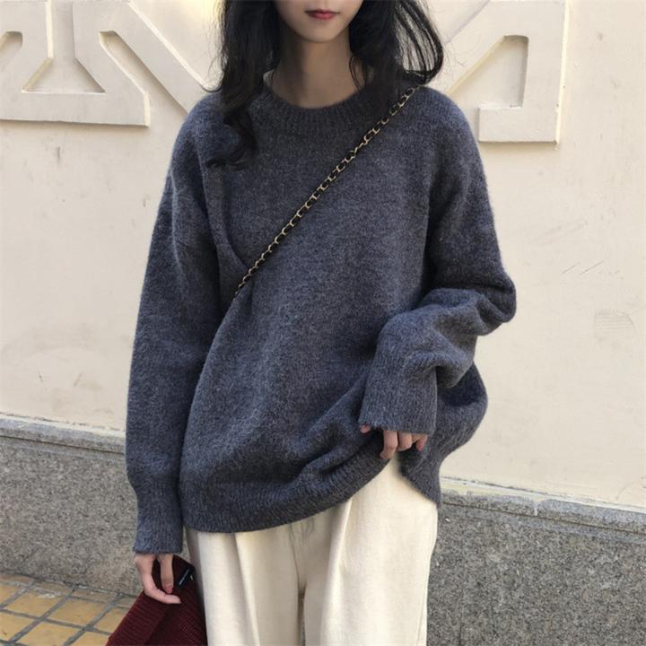 DERDI - Casual Long Sleeve Round Neck Sweater
