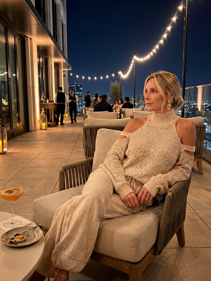 Isabella™ | Knit Set with Off-Shoulder Top and Wide-Leg Pants