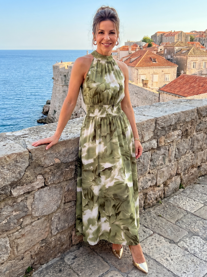 Elowen™ | Elegant Botanical Midi Dress