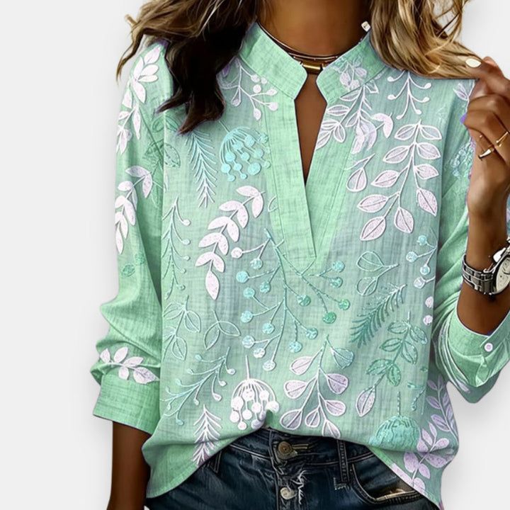 Diana™ | Printed Blouse with V-Neck
