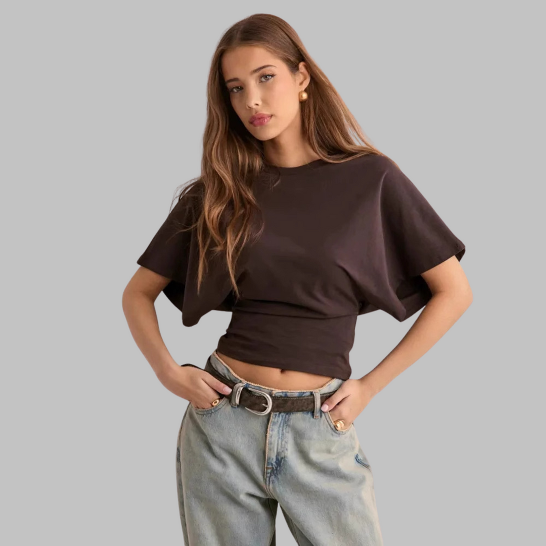 RAZI - Casual Fitted Half Sleeve Round Neck Top
