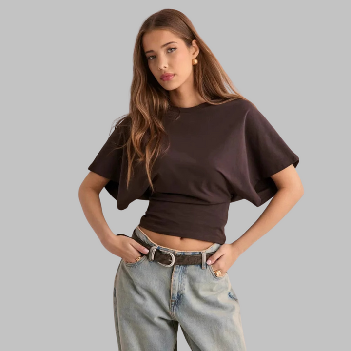 RAZI - Casual Fitted Half Sleeve Round Neck Top