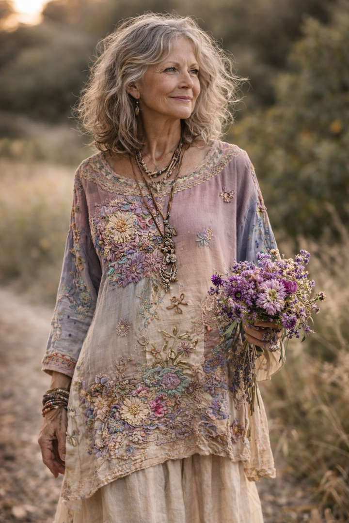 Stella- Breathable Round Neck Floral Dress