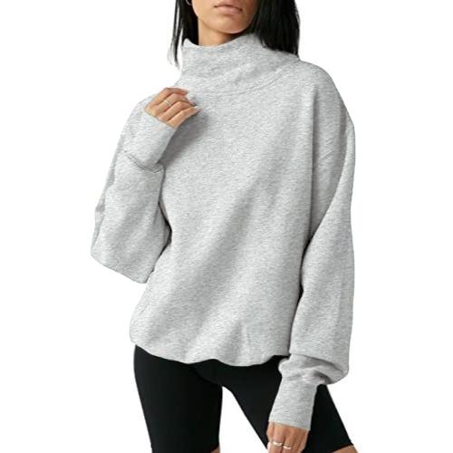 MARYLYN - Women's Oversized Turtleneck Sweatshirt Long Sleeve Pullover