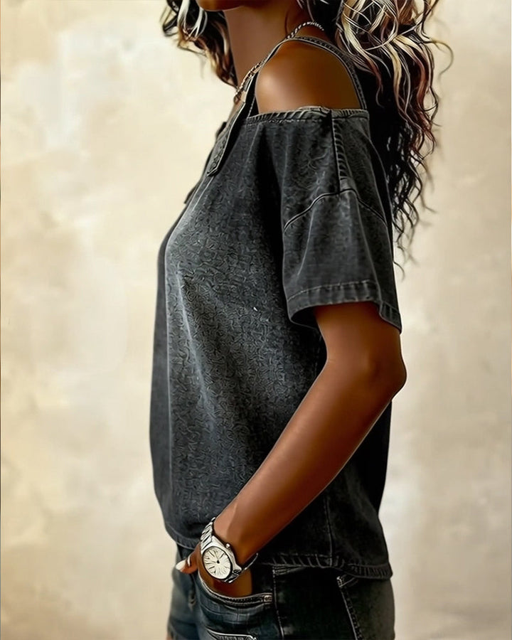 Dawn™ | Buckled Denim Lounge Topenim Shirt