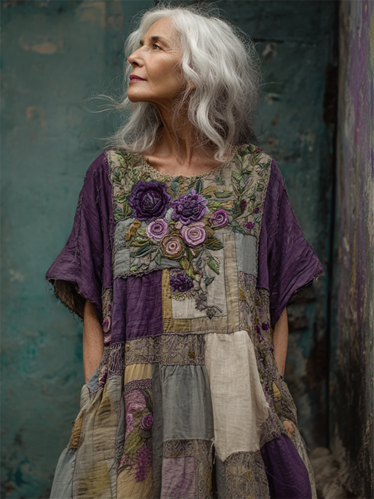 Stella- Breathable Round Neck Floral Dress