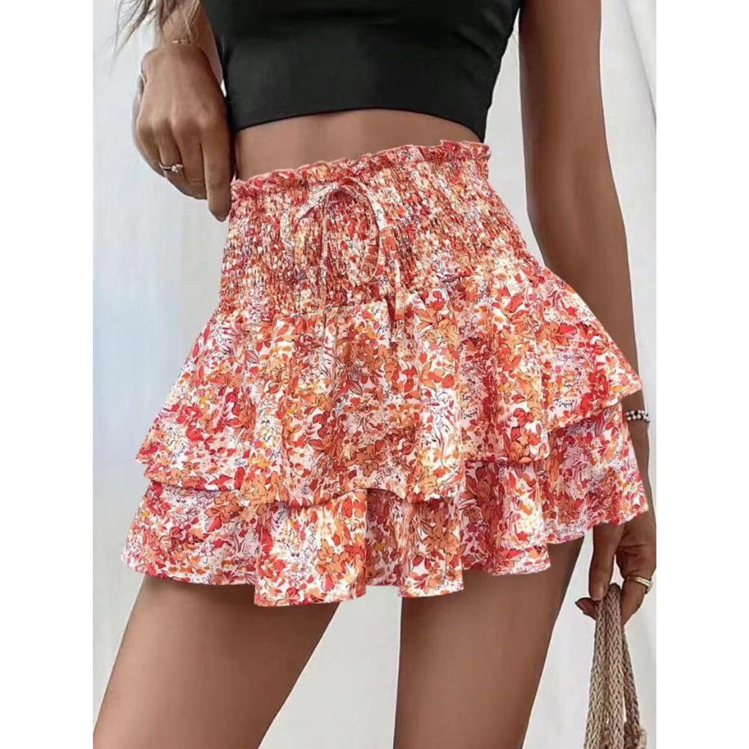 LUNINGNING – Lightweight Shirred Layered Summer Skort