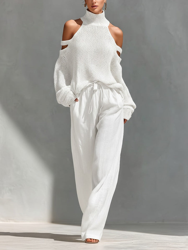 Rebecca™ | Stylish knit and linen outfit