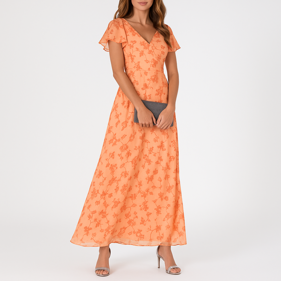Catherina™ - Elegant Belly Covering V-Neck Dress