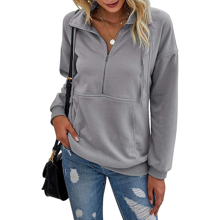 ANNIE - Lapel Zip-Up Sweatshirt for Women Casual Pullover
