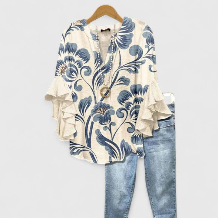 Angie™ | Ruffle Sleeve Statement Blouse