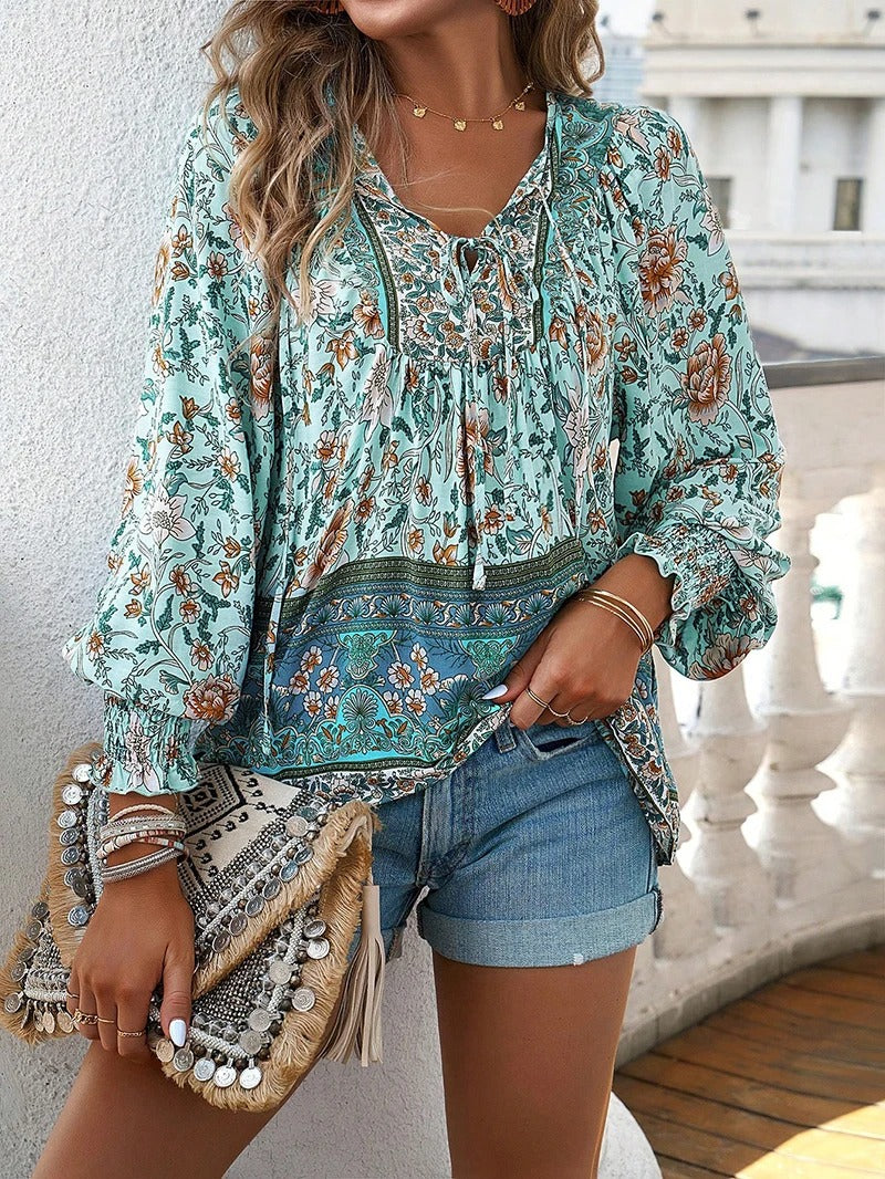 Agnes™ | FLORAL BUTTON-DOWN BLOUSE WITH LOOSE FIT