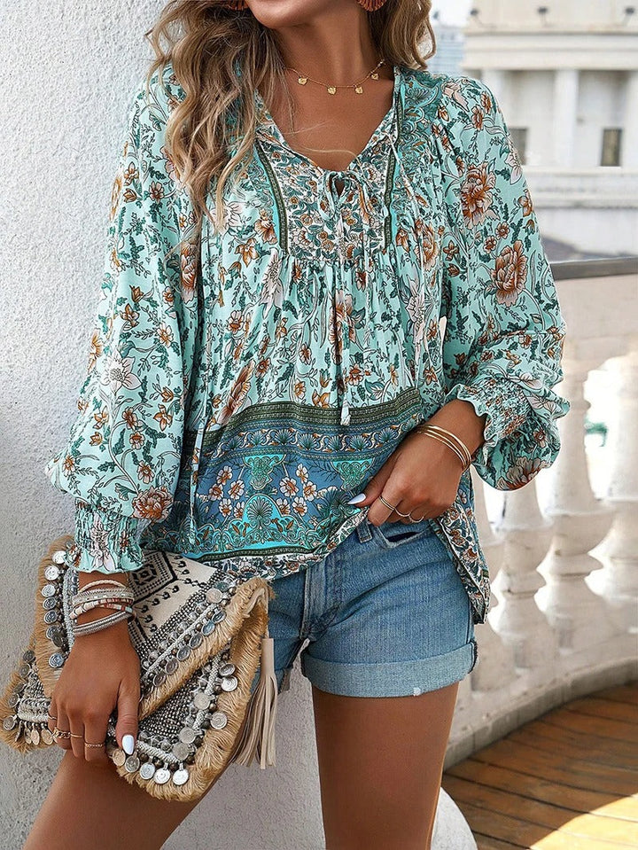 Agnes™ | FLORAL BUTTON-DOWN BLOUSE WITH LOOSE FIT