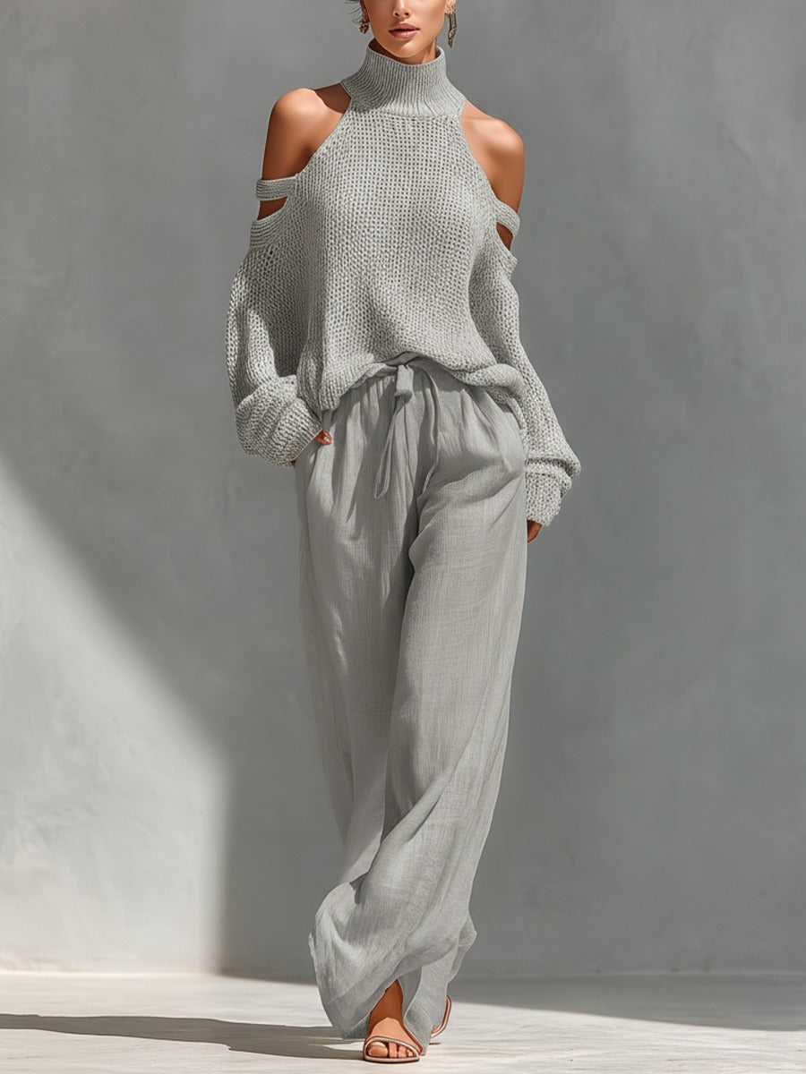Rebecca™ | Stylish knit and linen outfit