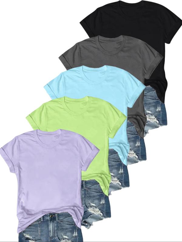 OLIVE - Casual Short Sleeve Tee (Pack of 5)