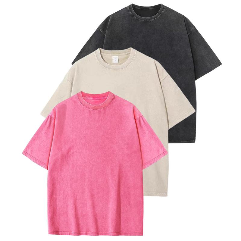 HOLLIE - Casual Crew Neck Loose Fit T-Shirt (3-Pack)