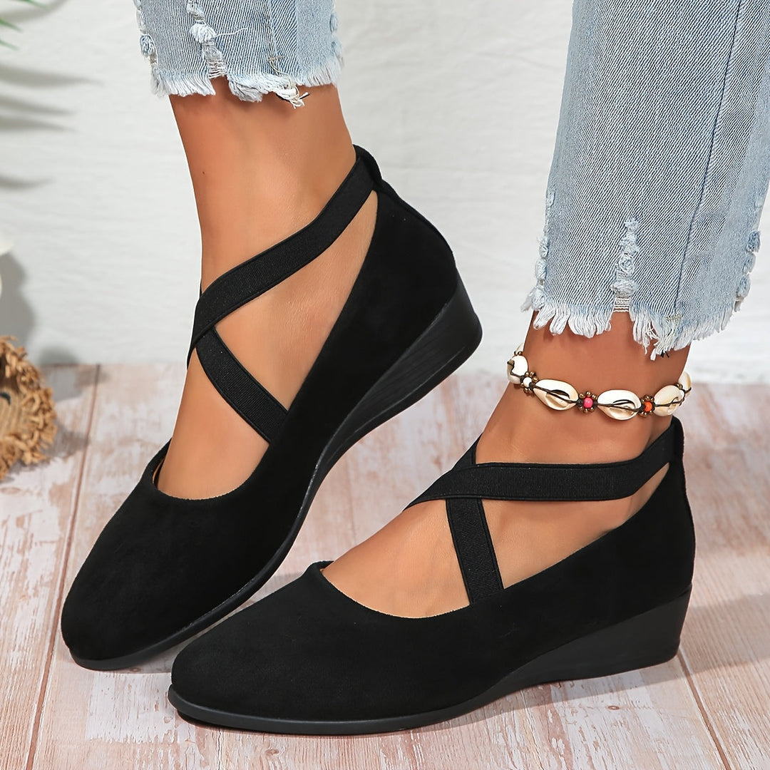Élise – Elegant Cross-Strap Ballerina Flats for Ultimate Comfort