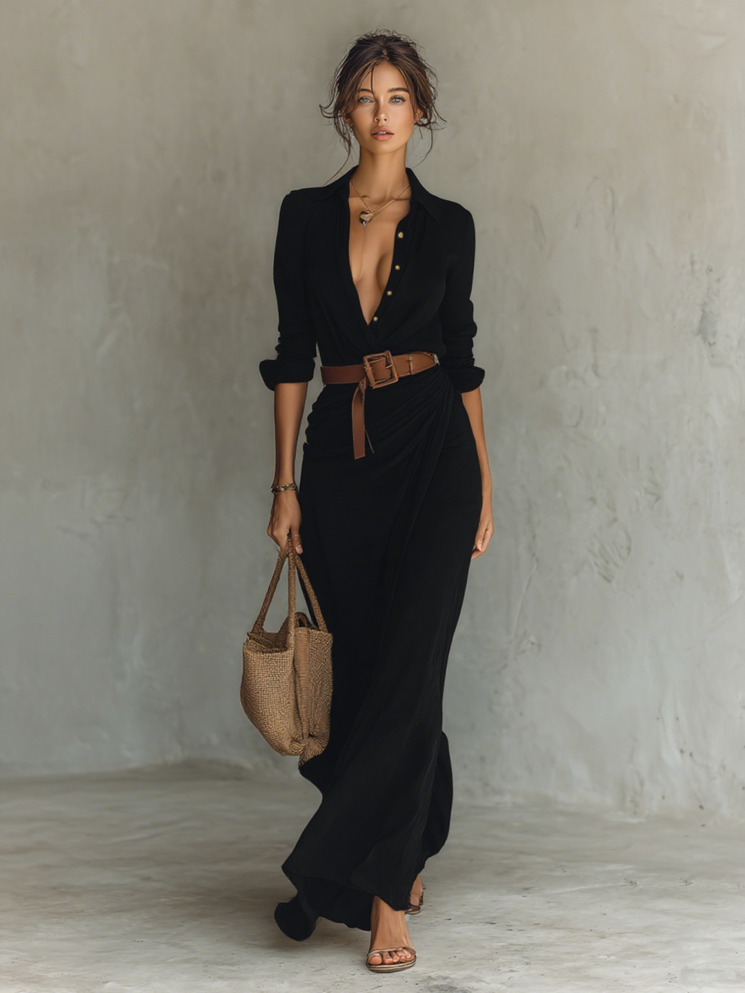 Celestine™ | Elegant Draped Maxi Dress