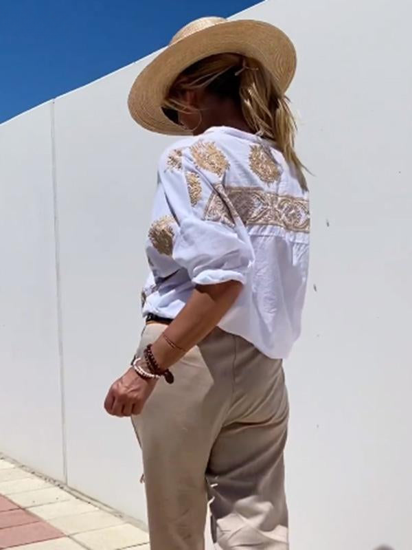 Jane™ | Embroidered Blouse With Relaxed Fit