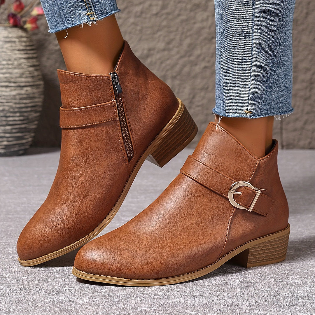 Amélina | Cozy Buckled Ankle Boots Designed for Sensitive Feet
