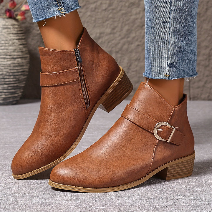 Amélina | Cozy Buckled Ankle Boots Designed for Sensitive Feet