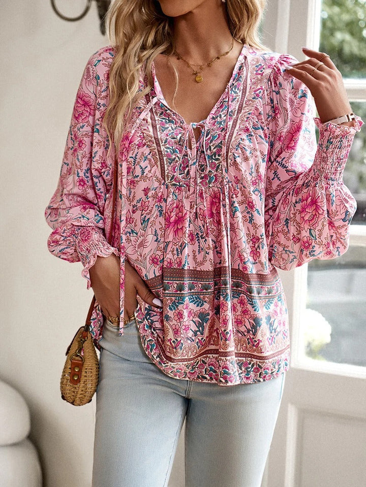 Agnes™ | FLORAL BUTTON-DOWN BLOUSE WITH LOOSE FIT