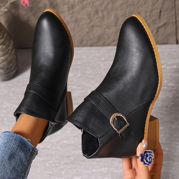 Amélina | Cozy Buckled Ankle Boots Designed for Sensitive Feet