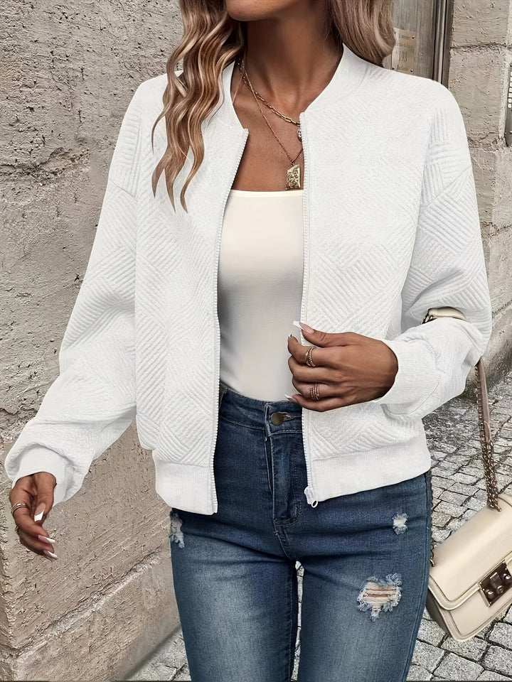 Linda™ | Textured Zip-Up Knit Jacket