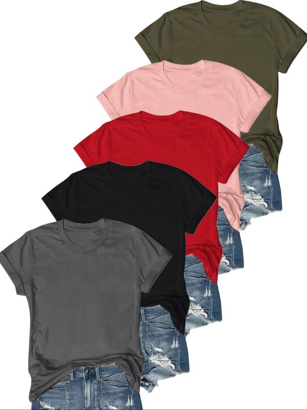 OLIVE - Casual Short Sleeve Tee (Pack of 5)